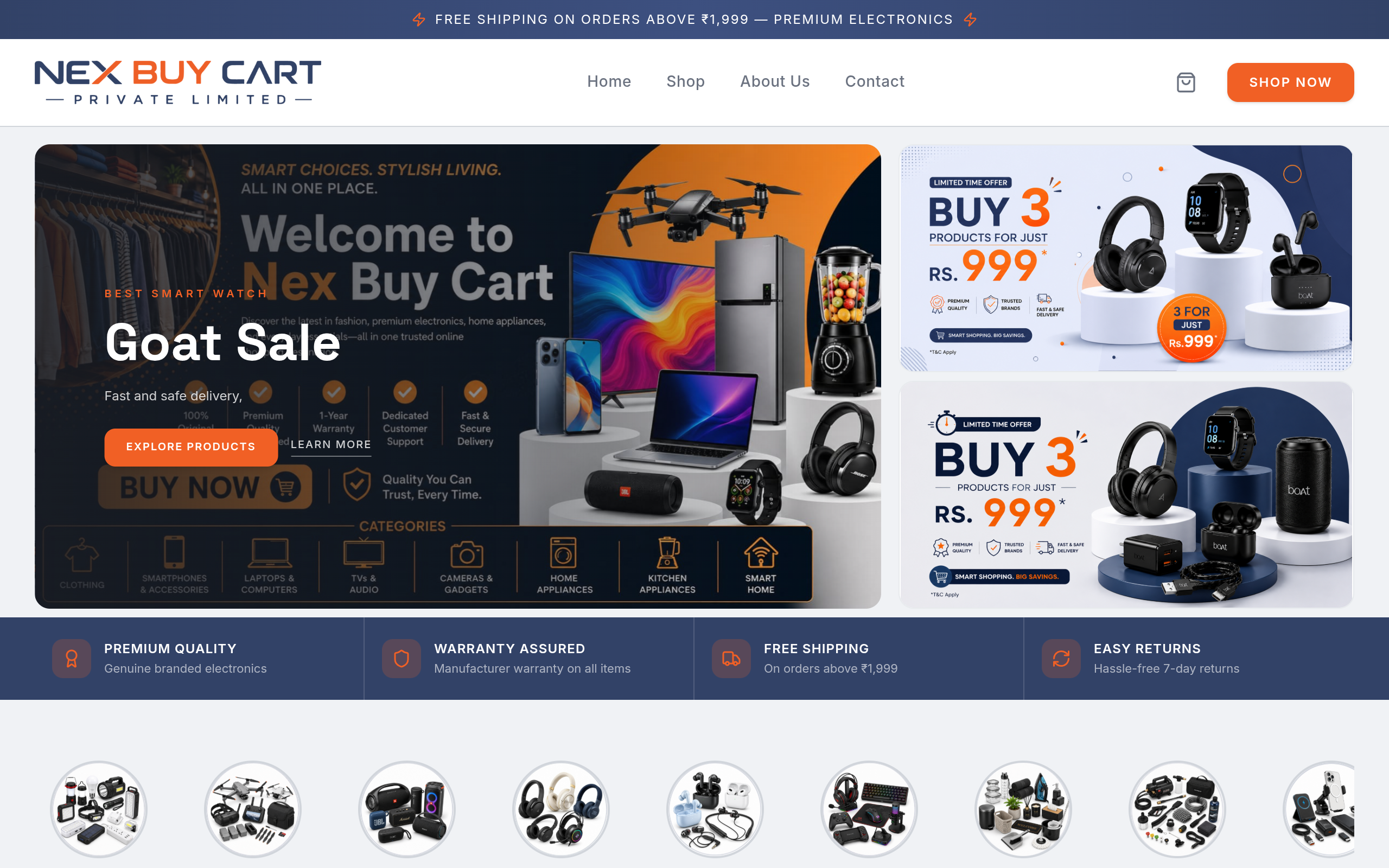 NexBuy Cart ecommerce store preview