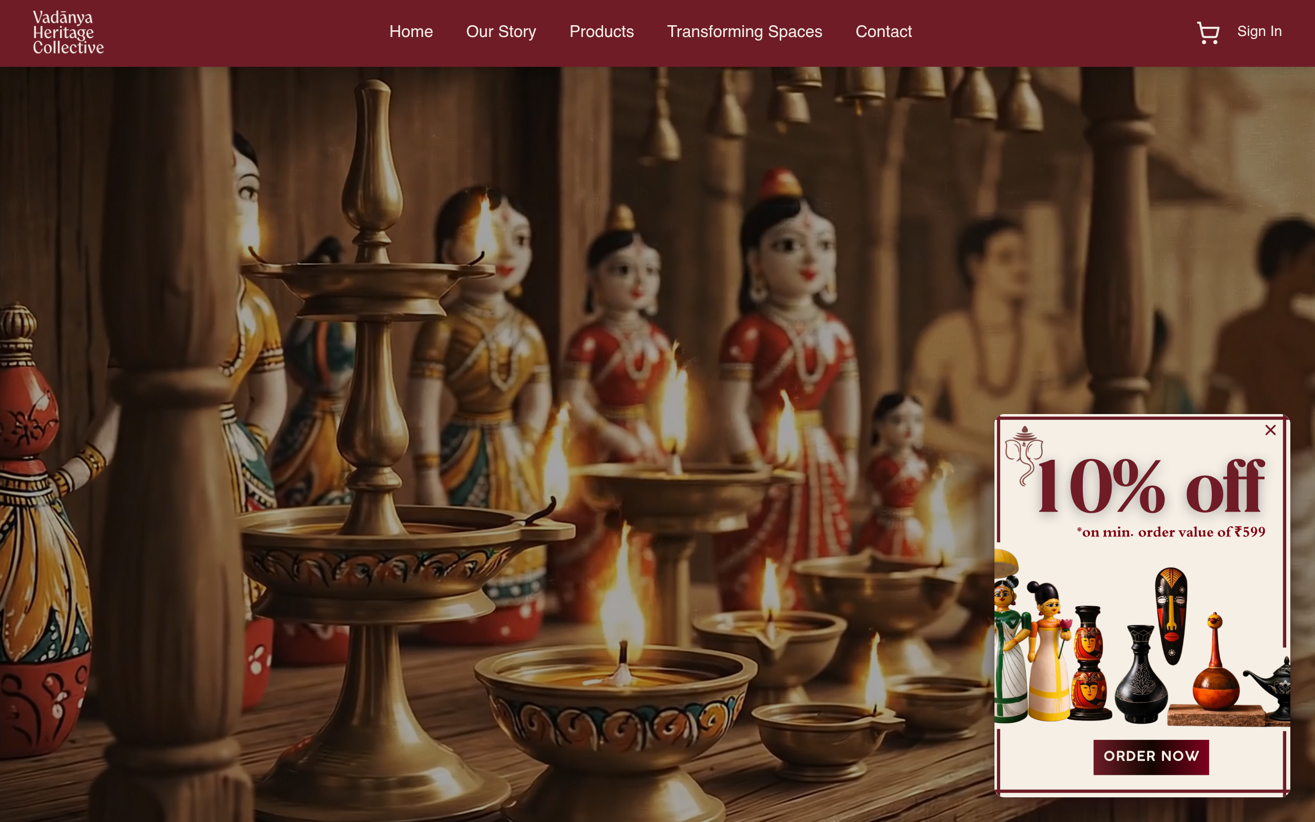 Vadanya Heritage ecommerce store preview