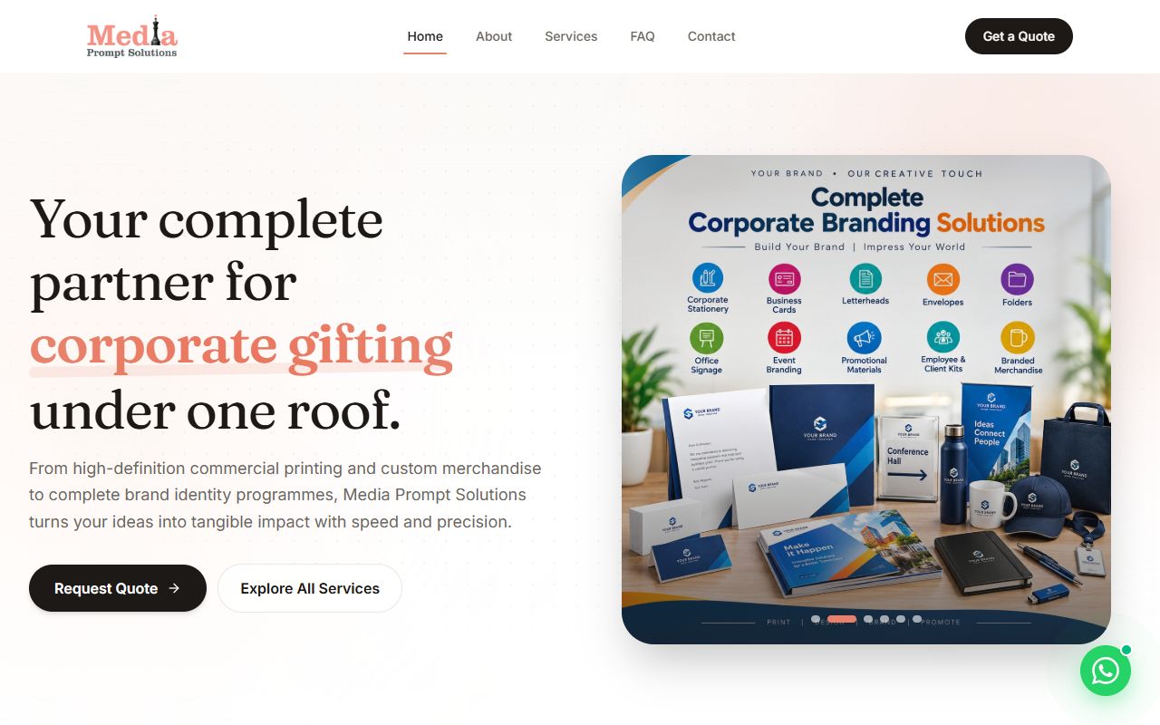 Media Prompt Solutions website preview
